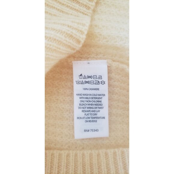 NWT JOEI 100% CASHMERE HENLEY SWEATER SHORT SLEEVE YELLOW LARGE - Picture 5 of 8